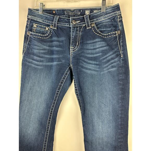 Miss Me Easy Boot Cut Jeans Low Rise Embellished Studded Rhinestones Size 29 - Picture 2 of 10